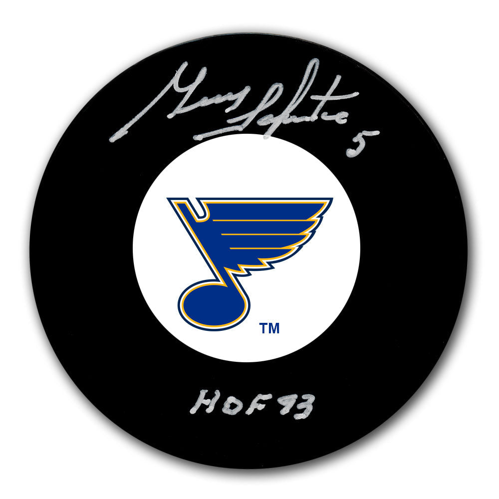 Guy Lapointe St. Louis Blues HOF Autographed Puck
