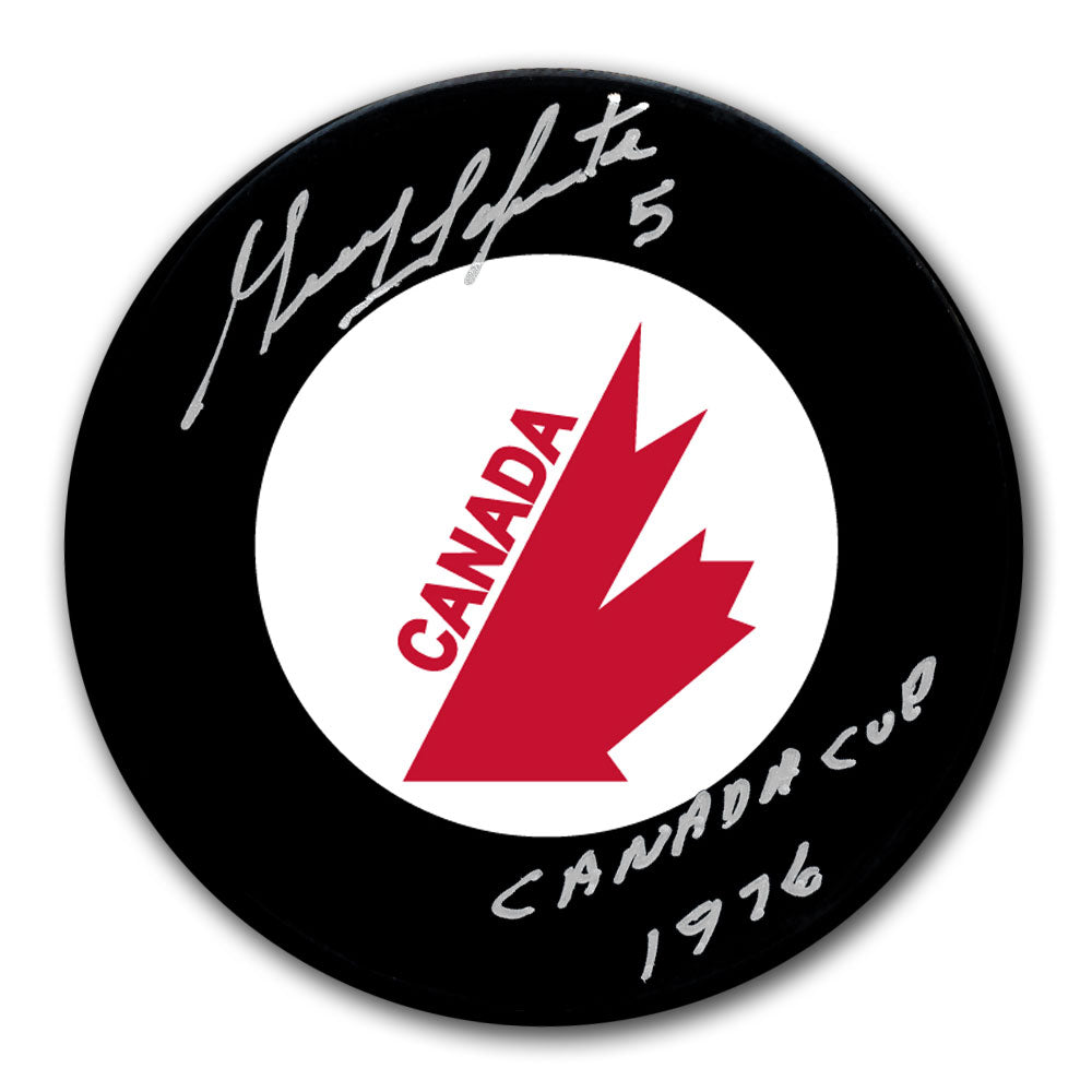 Guy Lapointe Canada Cup 1976 Autographed Puck