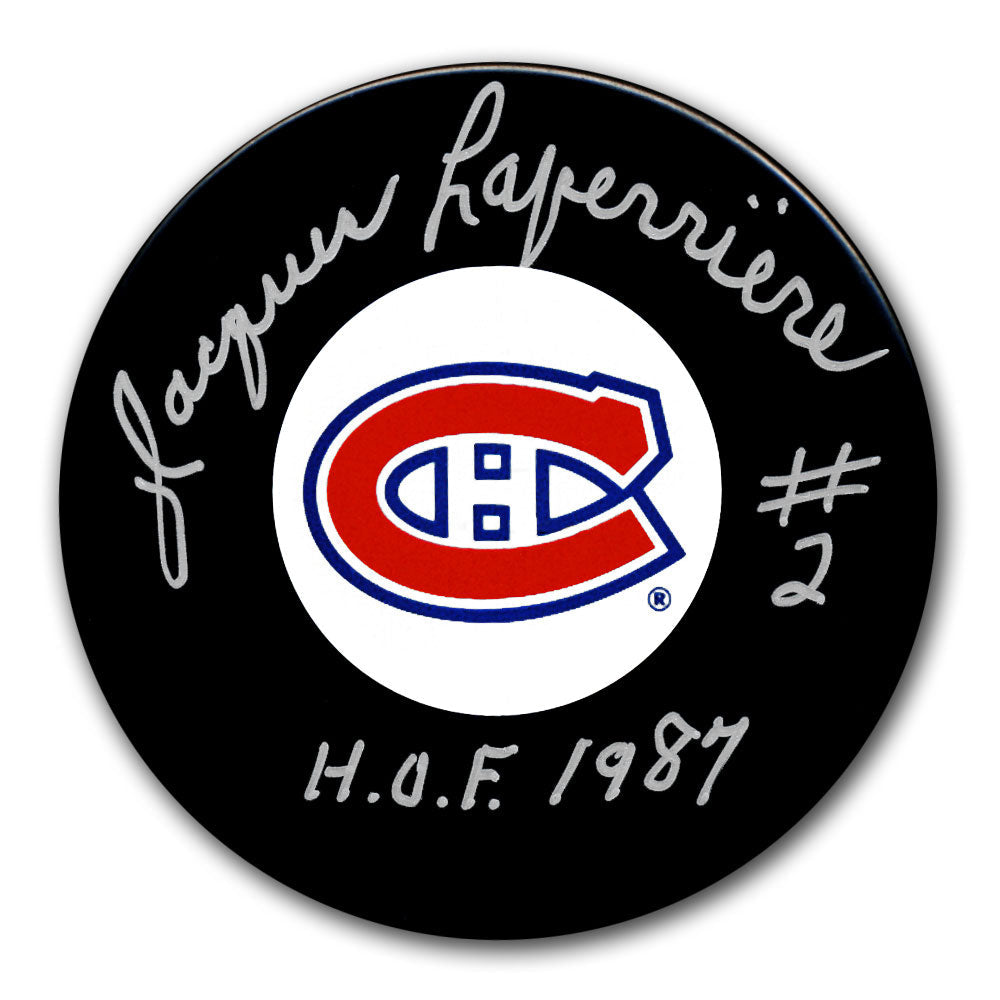 Jacques Laperriere Montreal Canadiens HOF Autographed Puck