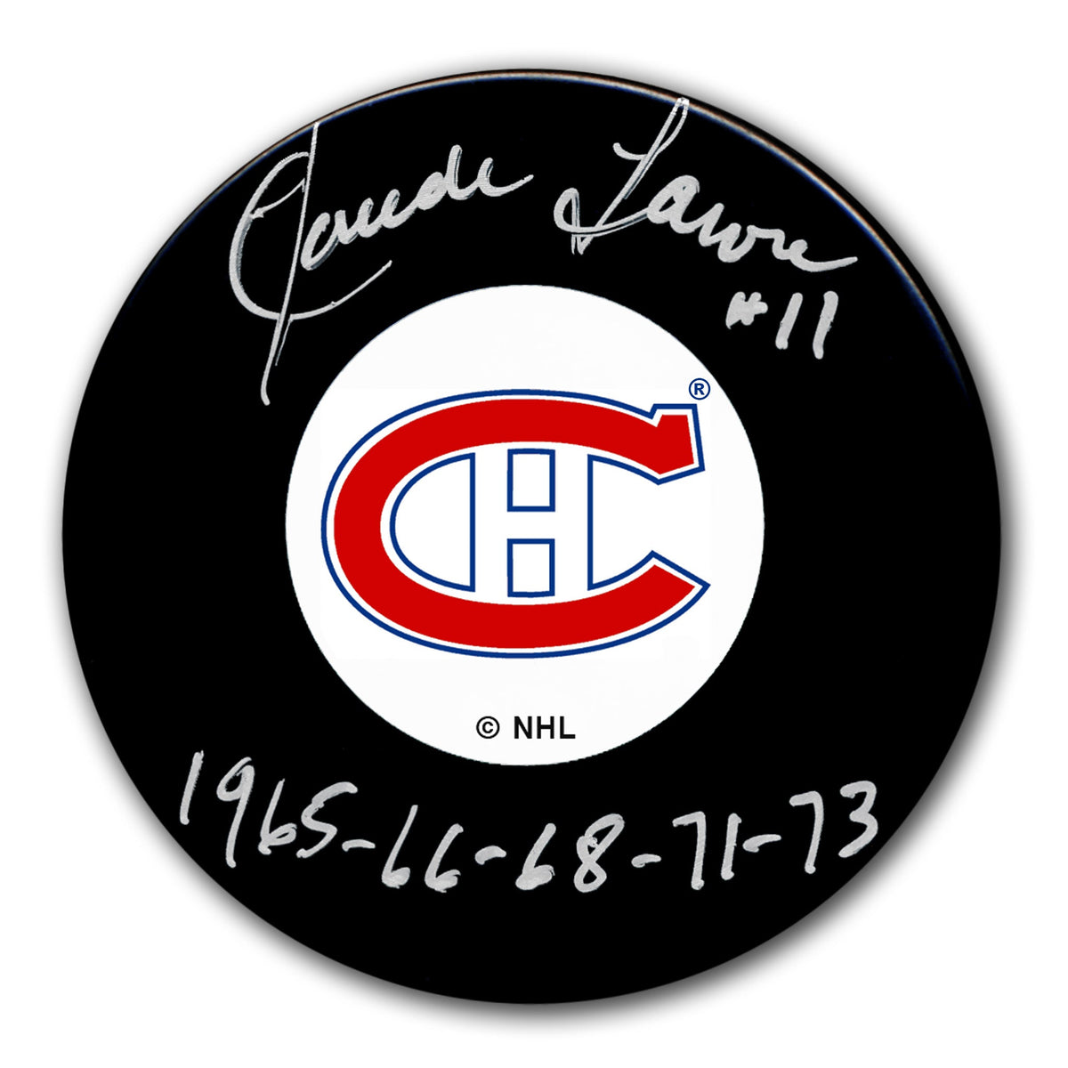 Claude Larose Montreal Canadiens SC Years Original 6 Autographed Puck - Sport Authentix Inc