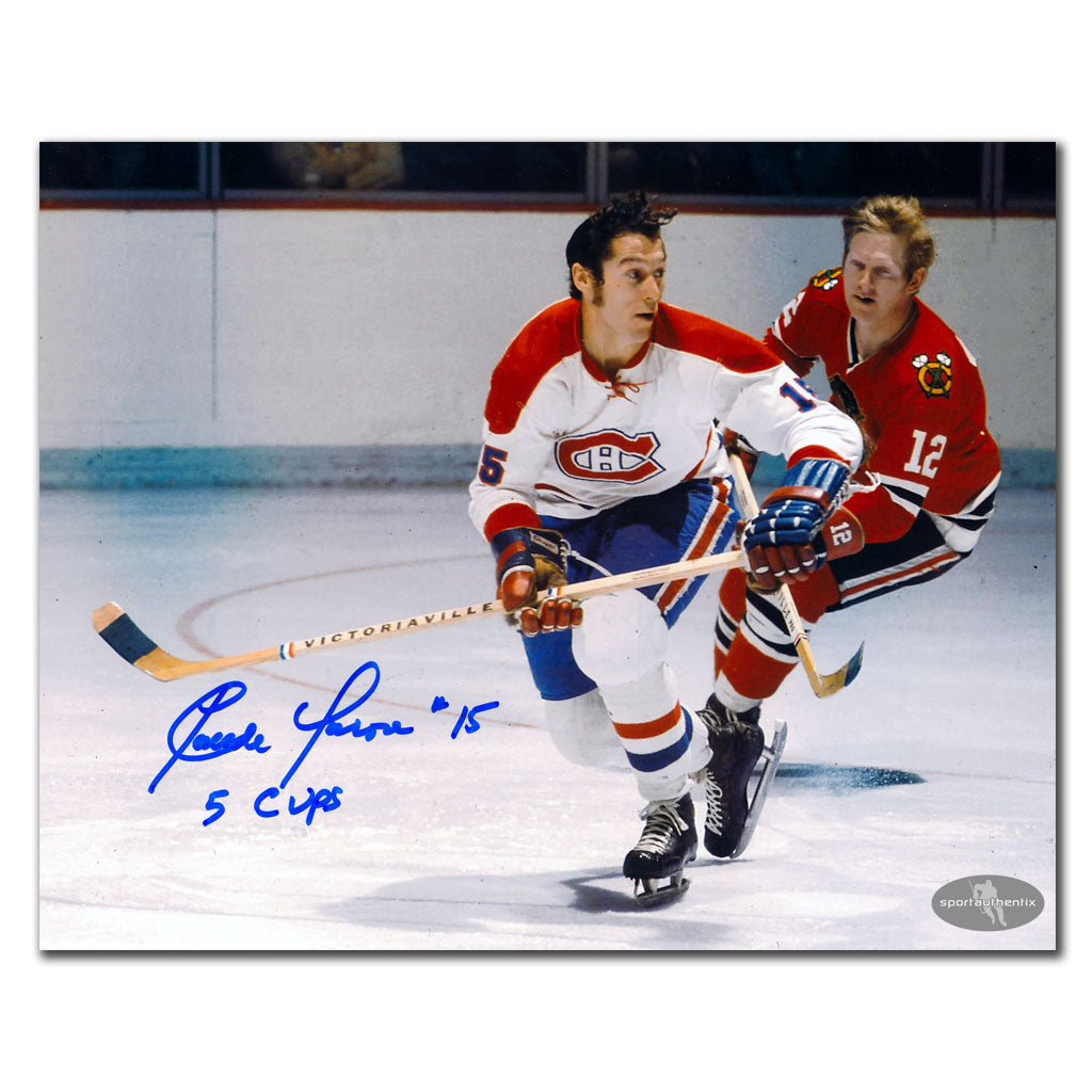 Claude Larose Montreal Canadiens vs STAPLETON Autographed 8x10