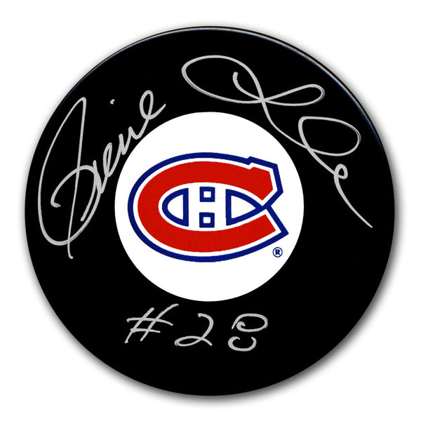 Pierre Larouche autographed Montreal Canadiens hockey puck