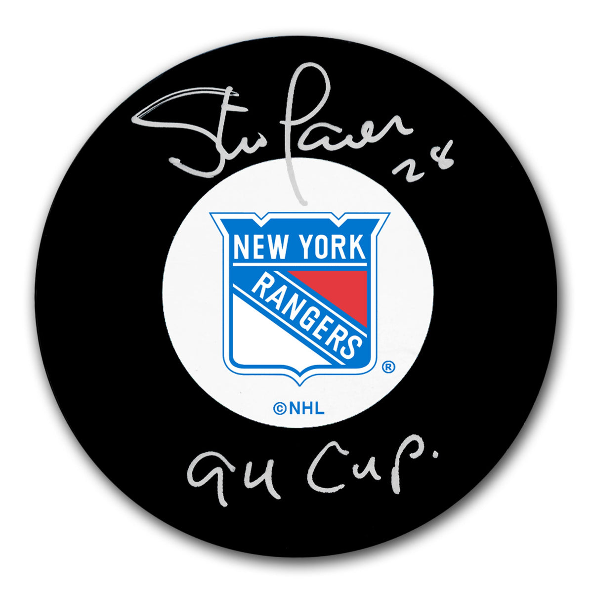 Steve Larmer New York Rangers 1994 Stanley Cup Autographed Puck - Sport Authentix Inc