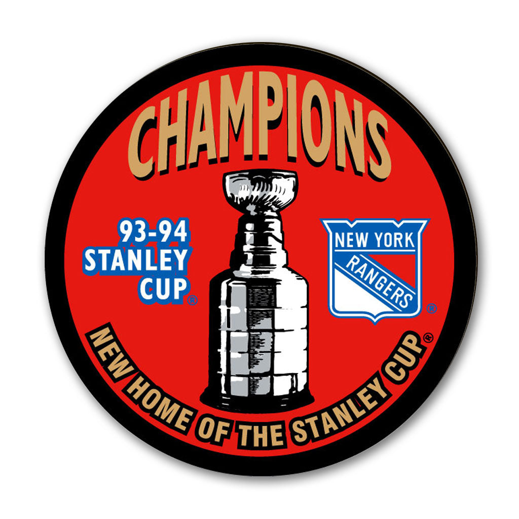 New York Rangers 1994 Stanley Cup Champions hockey puck for Steve Larmer autograph pre-order and hockey memorabilia collection