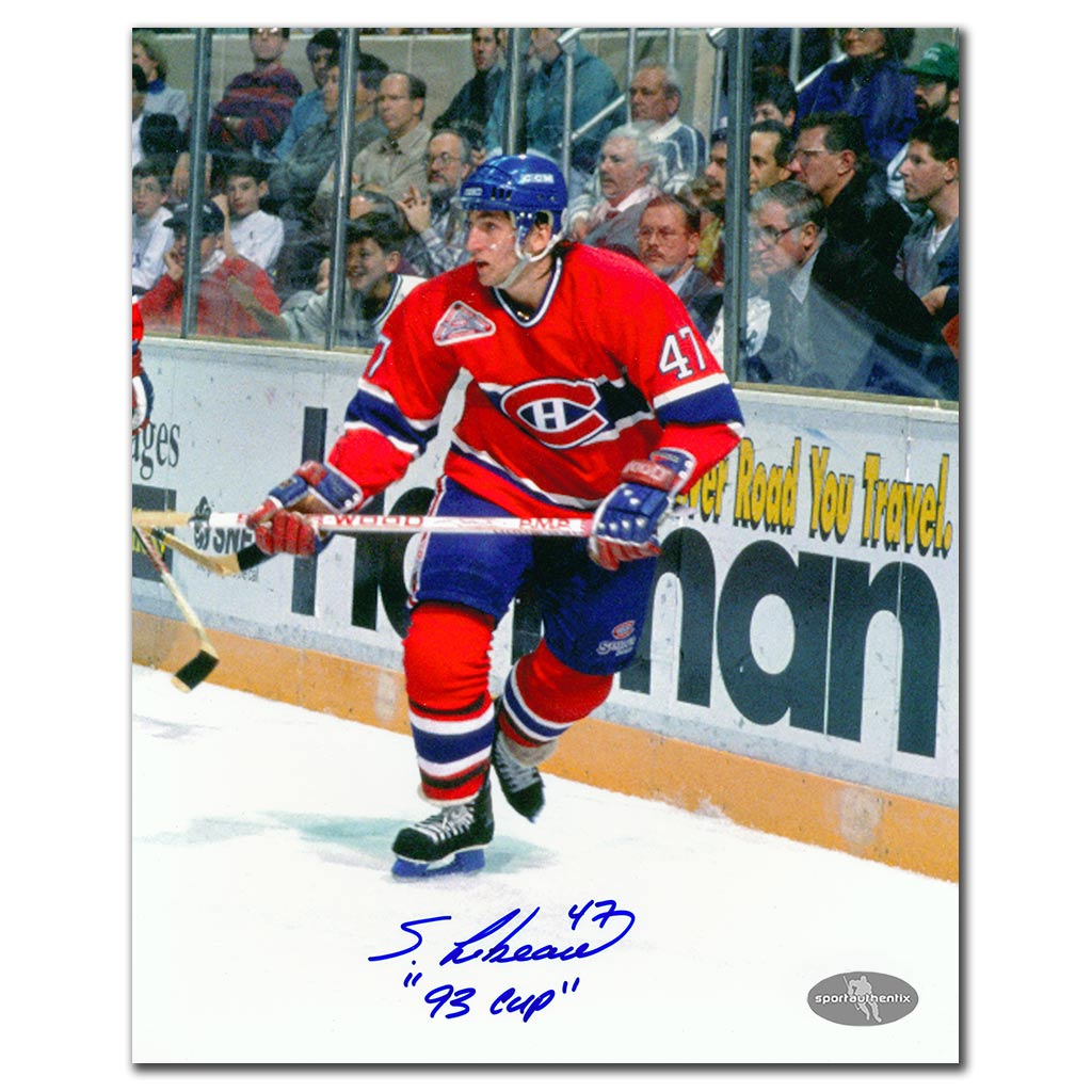 Stephan Lebeau autographed Montreal Canadiens 8x10 photo with 1993 Stanley Cup inscription