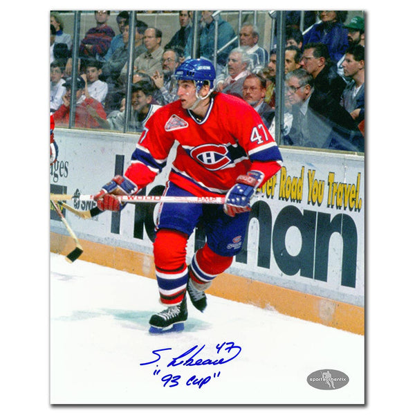 Stephan Lebeau autographed Montreal Canadiens 8x10 photo with 1993 Stanley Cup inscription