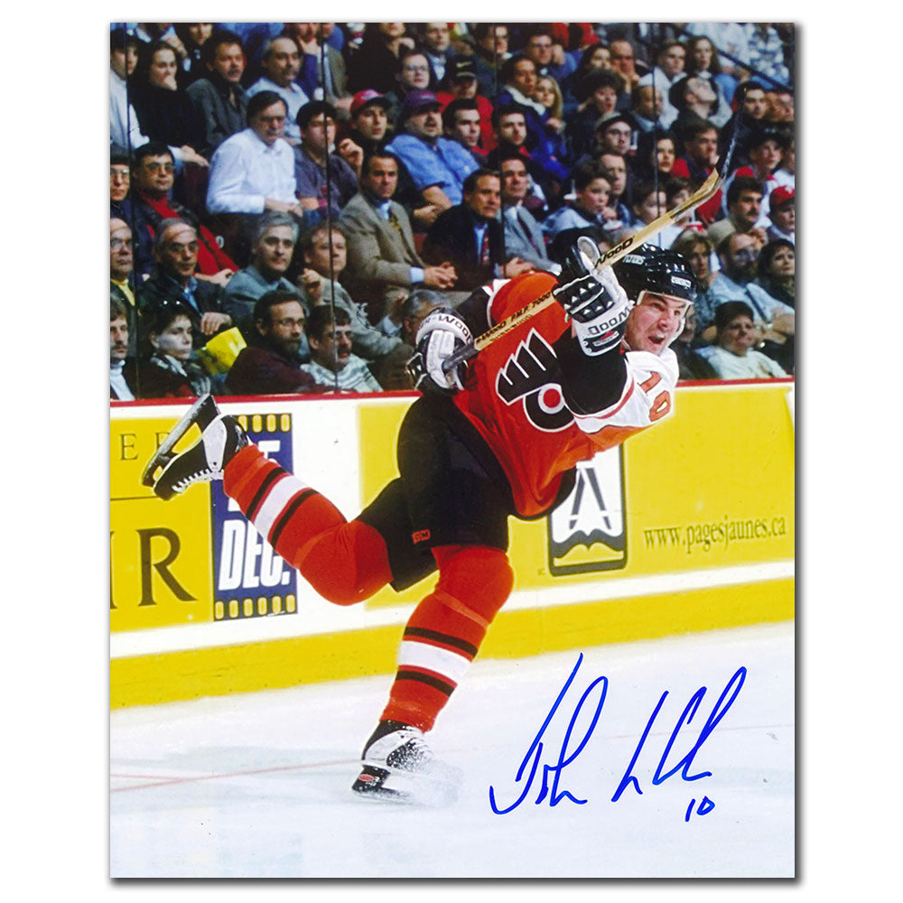 John LeClair Flyers de Philadelphie SLAPSHOT Autographié 8x10