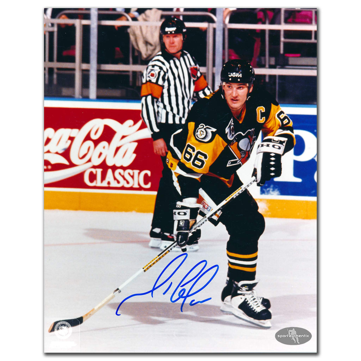 Mario Lemieux Pittsburgh Penguins CAPTAIN Autographed 8x10 - Sport Authentix Inc