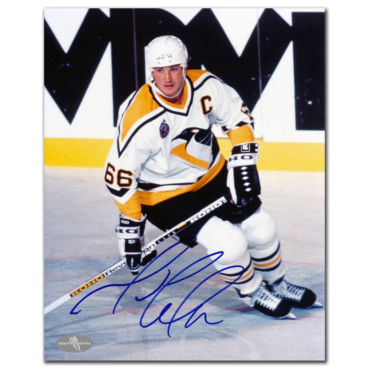 Mario Lemieux Pittsburgh Penguins ACTION Autographed 8x10 - Sport Authentix Inc