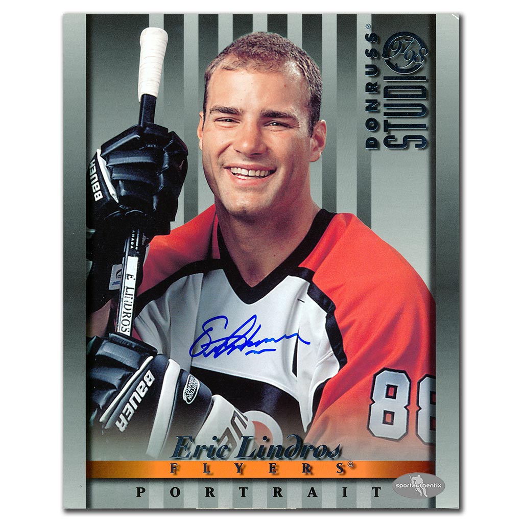 Eric Lindros autographed Philadelphia Flyers 8x10 photo Donruss Studio portrait