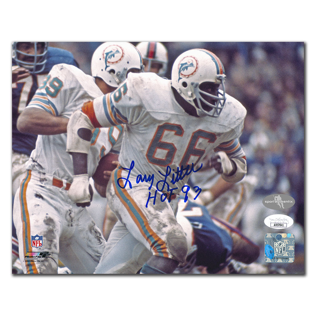 Larry Little Miami Dolphins HOF Autographed 8x10 JSA COA