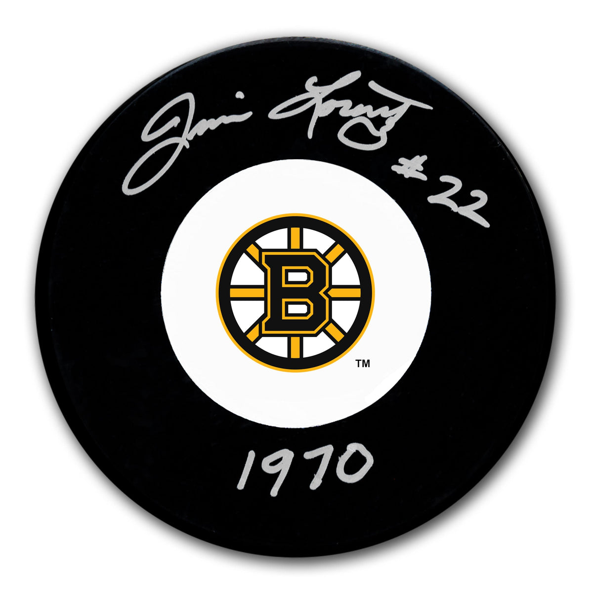 Jim Lorentz Boston Bruins 1970 Stanley Cup Autographed Puck - Sport Authentix Inc