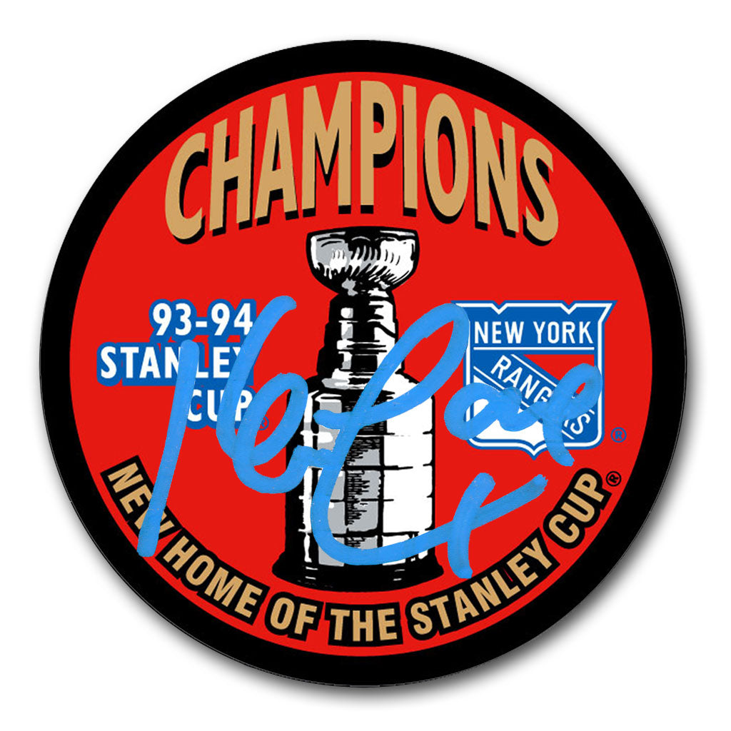 Kevin Lowe autographed New York Rangers 1994 Stanley Cup Champions hockey puck