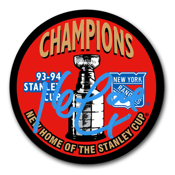 Kevin Lowe autographed New York Rangers 1994 Stanley Cup Champions hockey puck