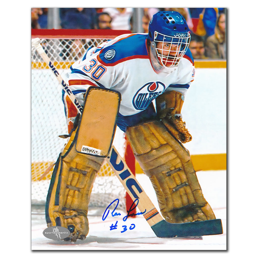 Ron Low Edmonton Oilers ACTION Autographed 8x10 - Sport Authentix Inc