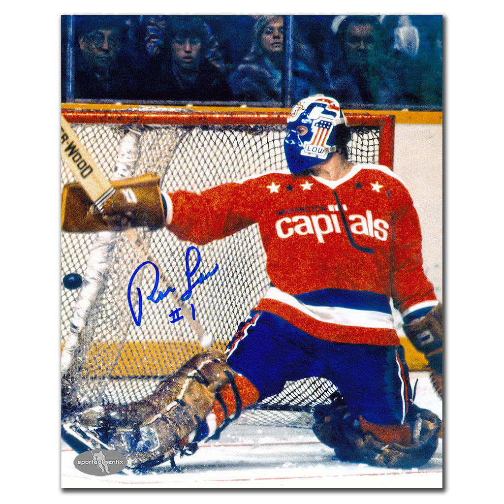 Ron Low Washington Capitals RED JERSEY Autographed 8x10