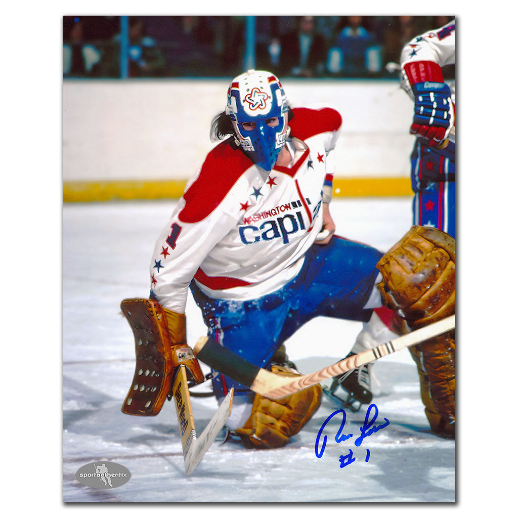 Ron Low Washington Capitals BIG SAVE Autographed 8x10