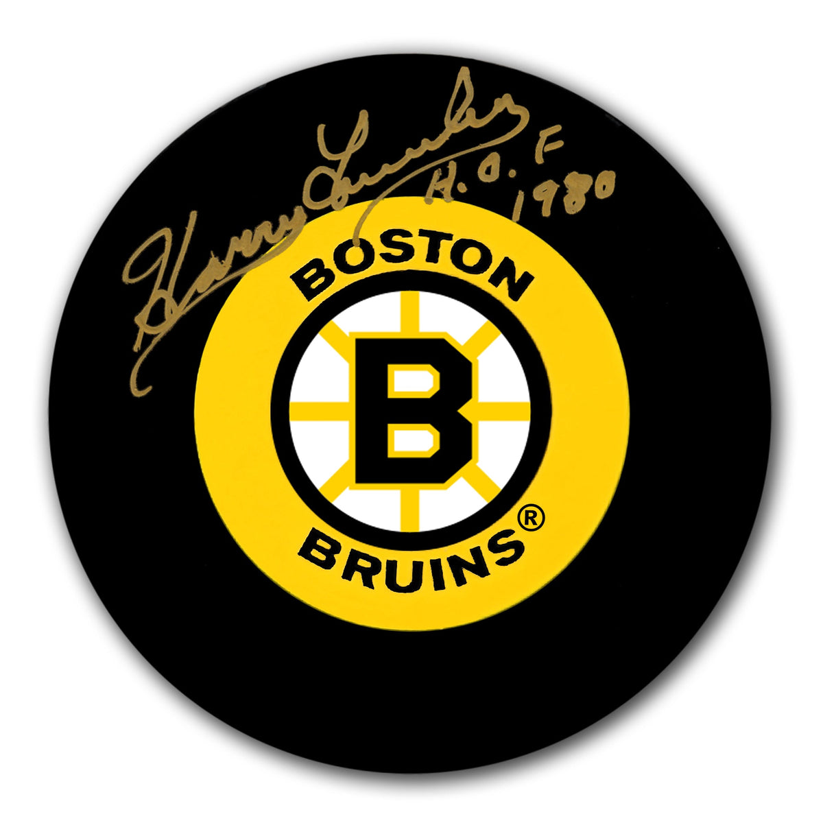 Harry Lumley Boston Bruins HOF Autographed Puck - Sport Authentix Inc