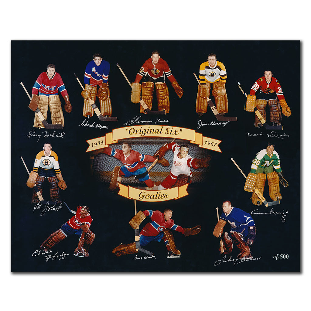 Original Six Goalies Autographed 16x20 Photo Signed By 10