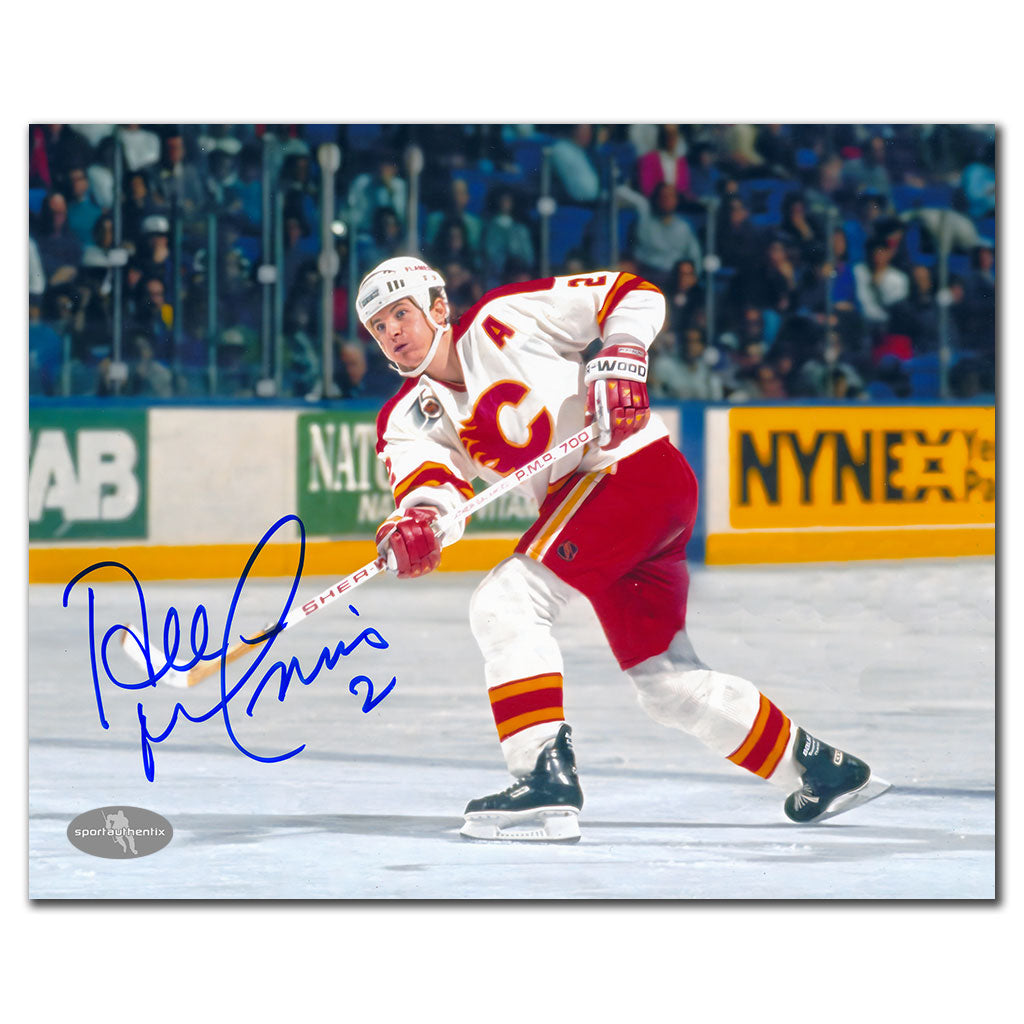 Al MacInnis Calgary Flames SLAP SHOT Autographié 8x10
