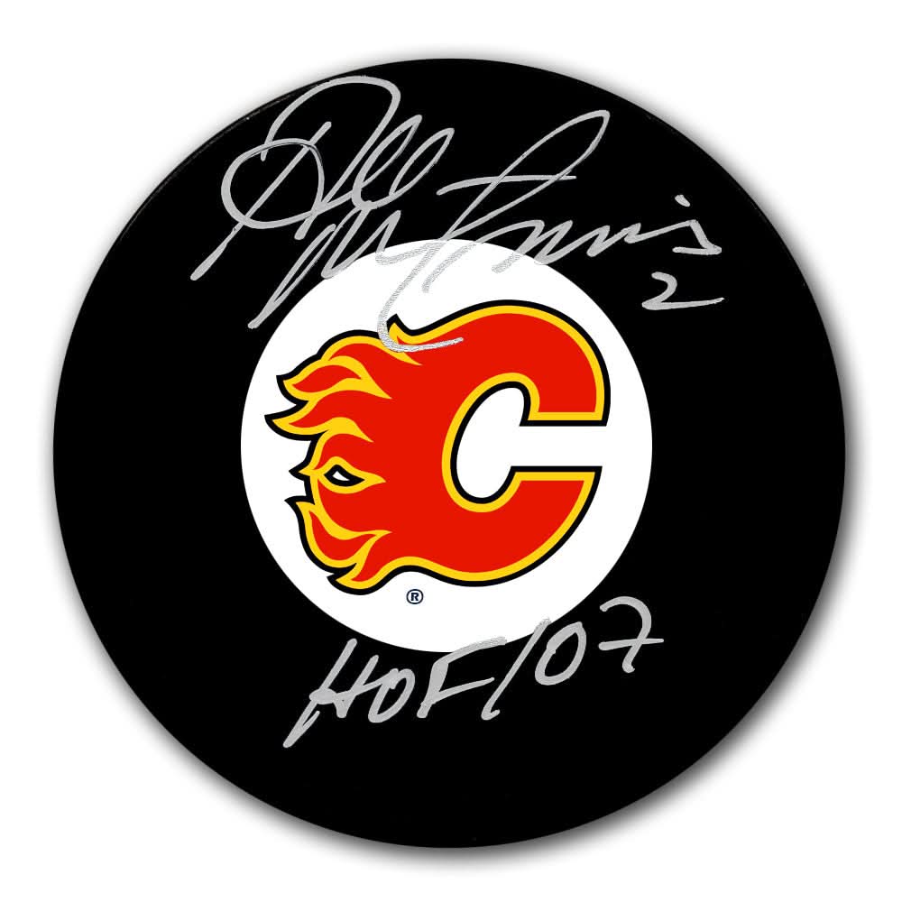 Al MacInnis Calgary Flames HOF Autographed Puck - Sport Authentix Inc