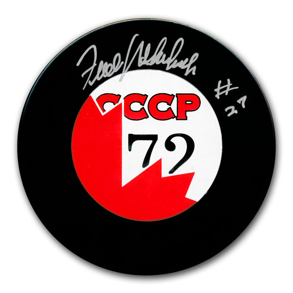 Frank Mahovlich autographed Team Canada 1972 Summit Series hockey puck