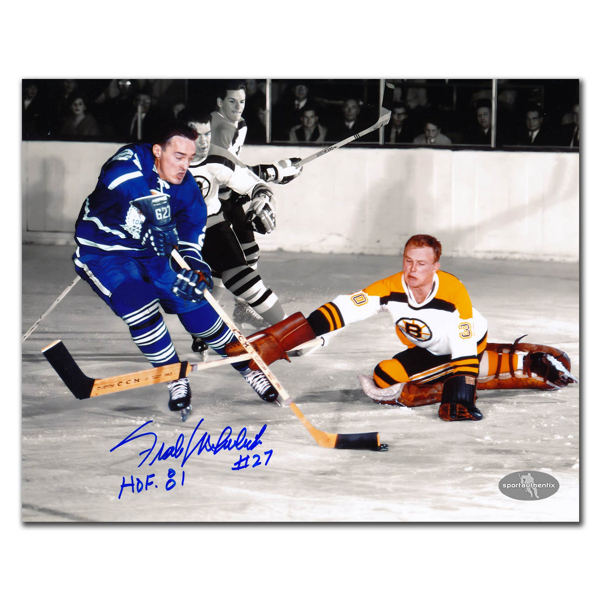 Frank Mahovlich Toronto Maple Leafs vs Cheevers Autographed 8x10 - Sport Authentix Inc