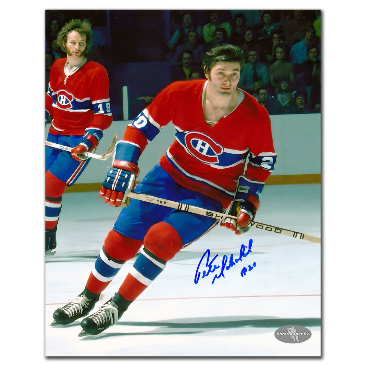 Authentic Pete Mahovlich Montreal Canadiens Action Autographed 8x10 - SportAuthentix