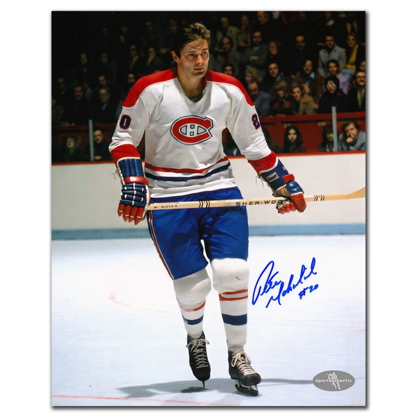 Authentic Pete Mahovlich Montreal Canadiens White Jersey Autographed 8x10 - SportAuthentix