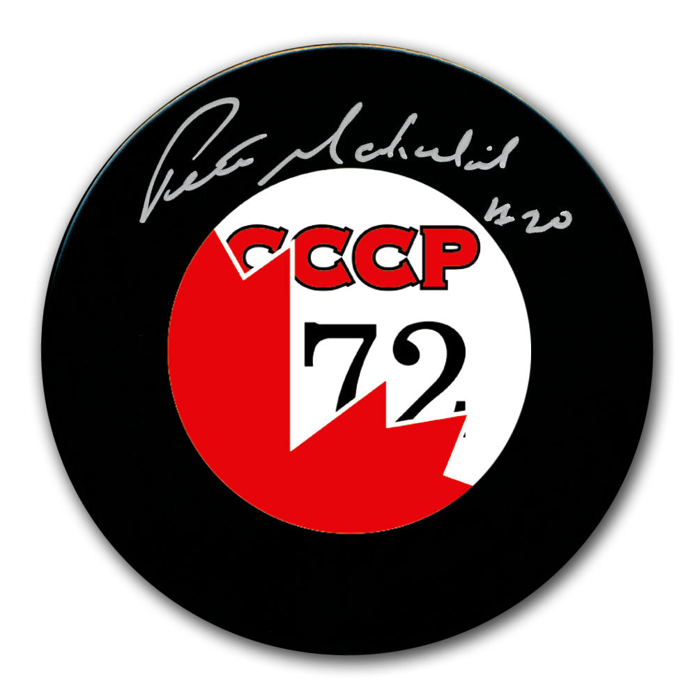 Pete Mahovlich Team Canada 1972 Summit Series CCCP Autographed Puck - Sport Authentix Inc