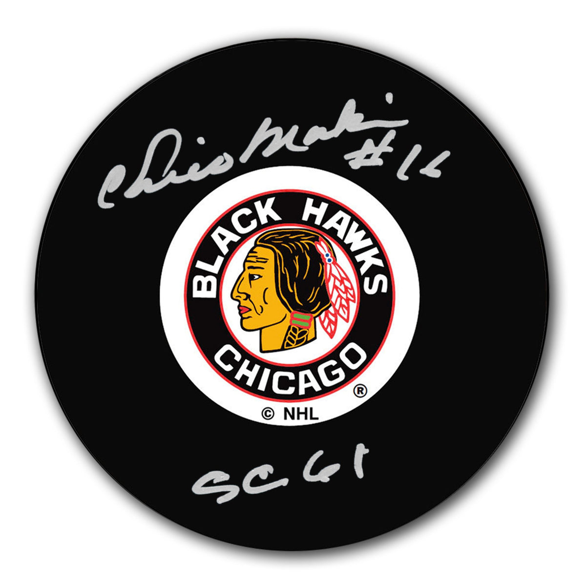 Chico Maki Chicago Blackhawks 1961 Stanley Cup Autographed Puck - Sport Authentix Inc