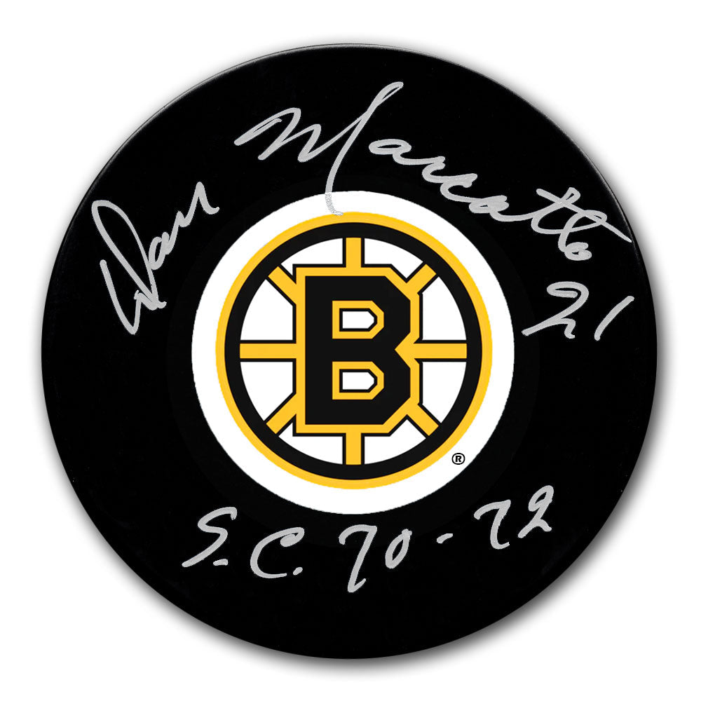Don Marcotte Rondelle autographiée des Bruins de Boston SC Années