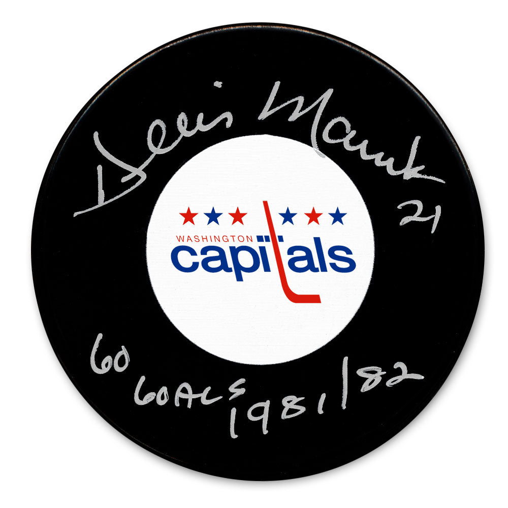 Dennis Maruk Washington Capitals 60 buts 1981/82 Rondelle autographiée
