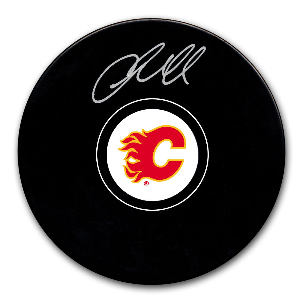 Rondelle autographiée des Flames de Calgary de Jacob Markstrom