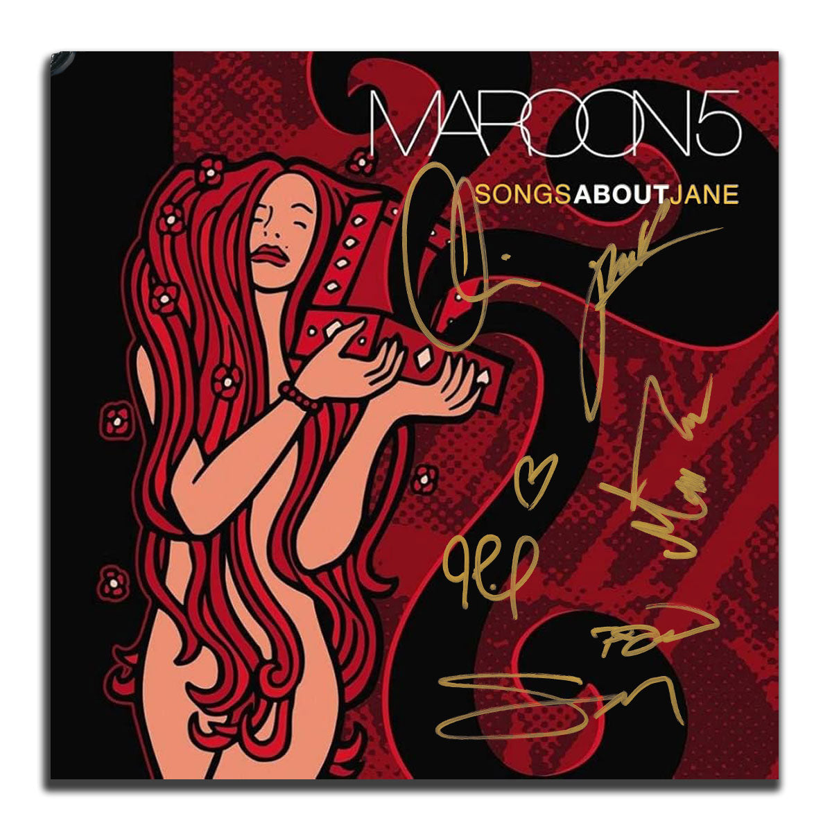 Album vinyle autographié SONGS ABOUT JANE signé par le groupe Maroon 5 LP JSA COA