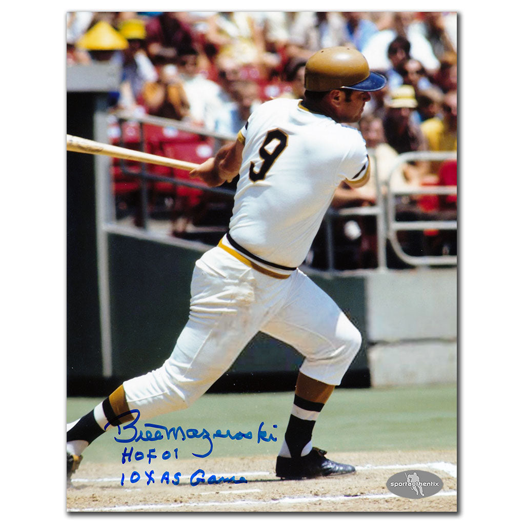 Bill Mazeroski Pittsburgh Pirates HOF BATTING Autographed 8x10