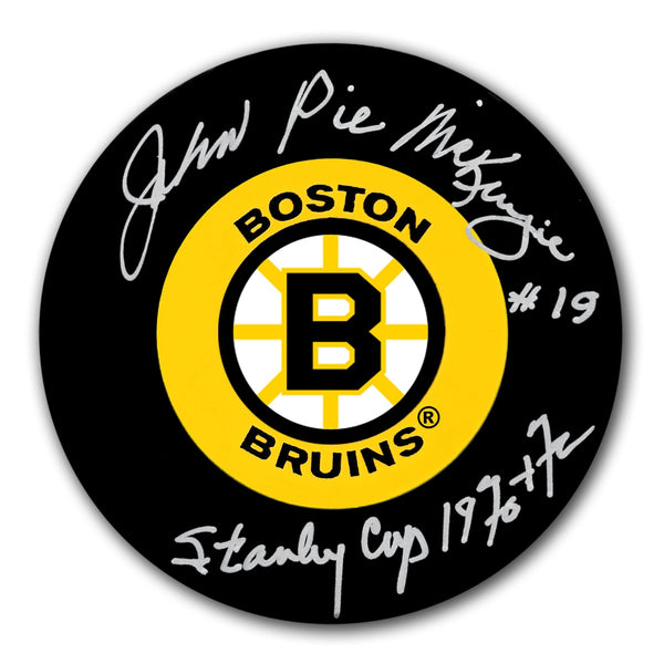 Authentic John McKenzie Boston Bruins SC Years Autographed Puck - SportAuthentix