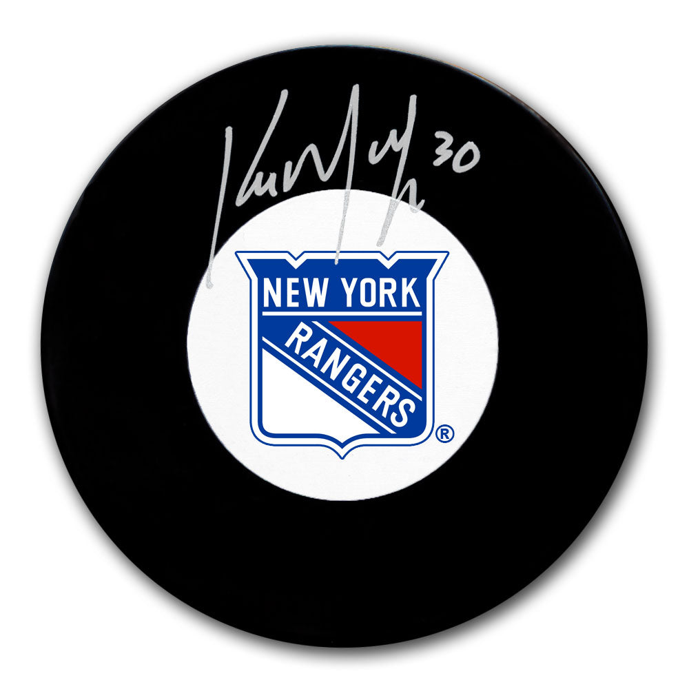 Kirk McLean autographed New York Rangers hockey puck