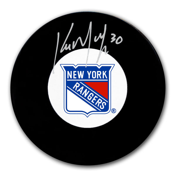 Kirk McLean autographed New York Rangers hockey puck