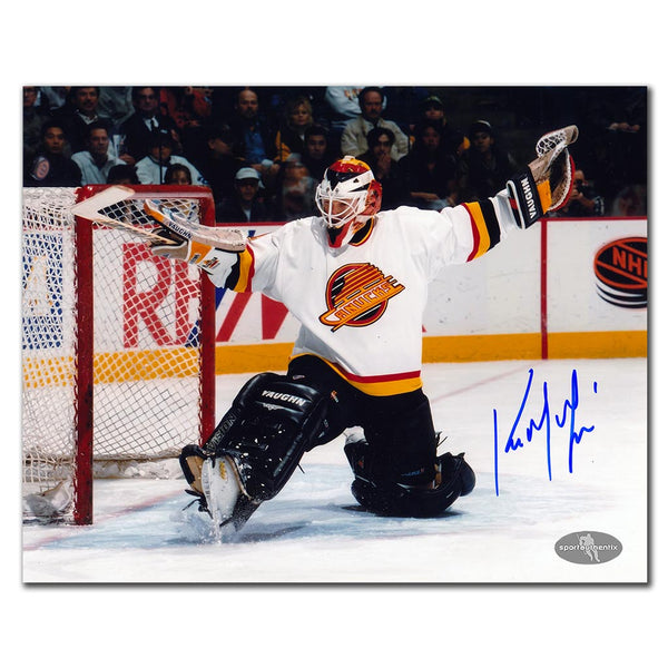 Kirk McLean autographed Vancouver Canucks 8x10 photo white jersey big save