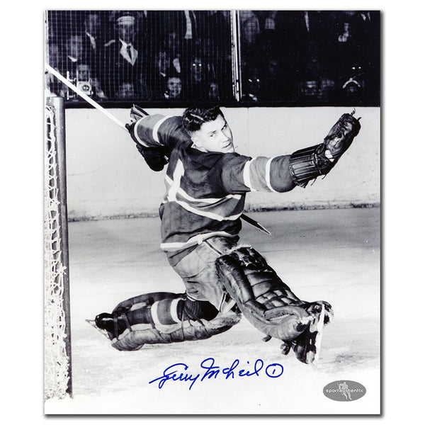 Gerry McNeil autographed Montreal Canadiens 8x10 glove save photo
