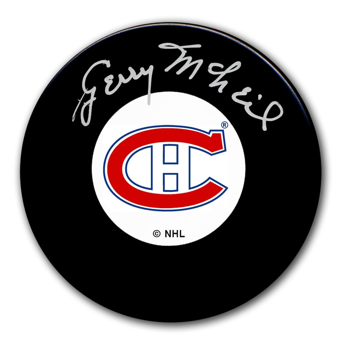 Gerry McNeil Montreal Canadiens Original 6 Autographed Puck - Sport Authentix Inc