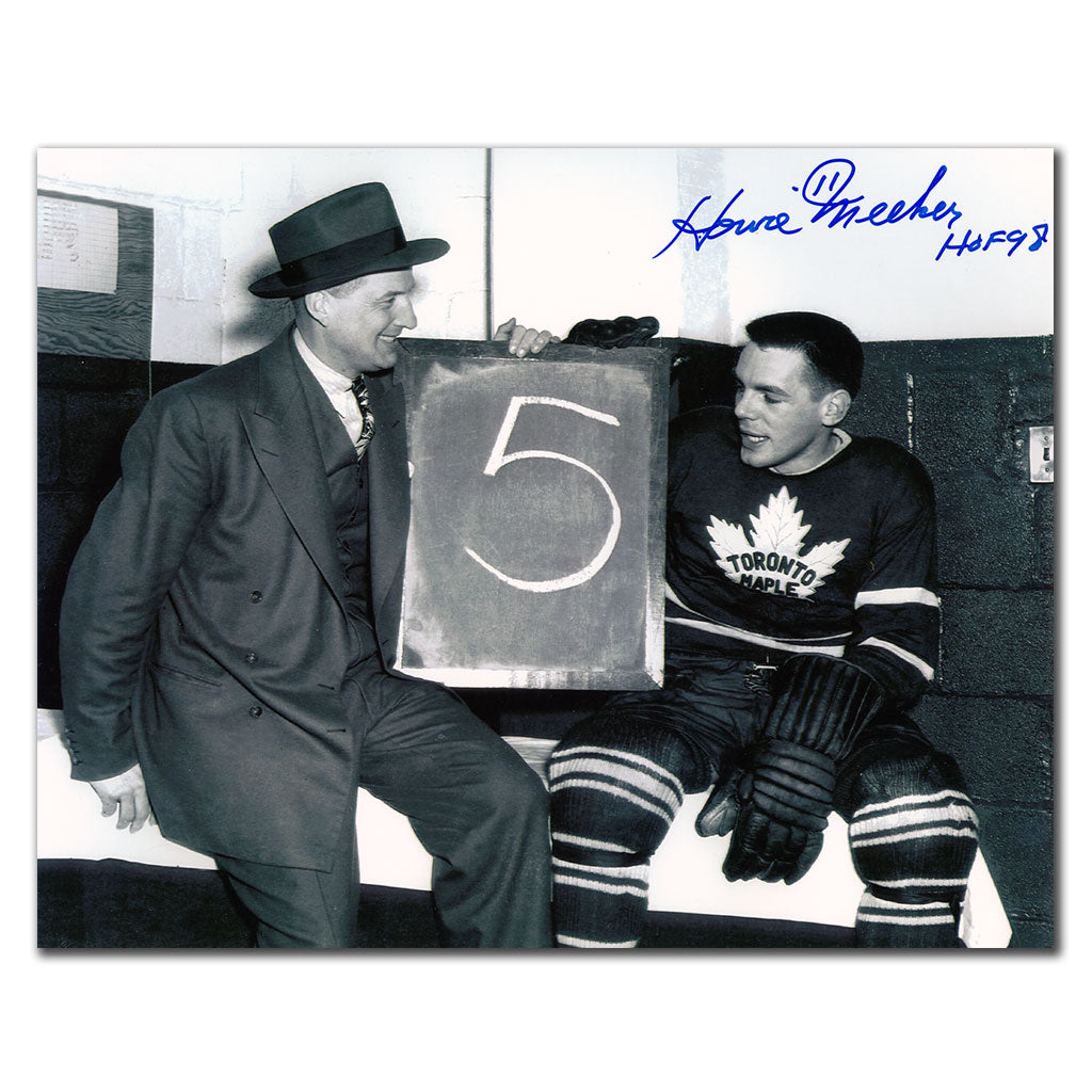 Howie Meeker Maple Leafs de Toronto Photo autographiée 8 x 10