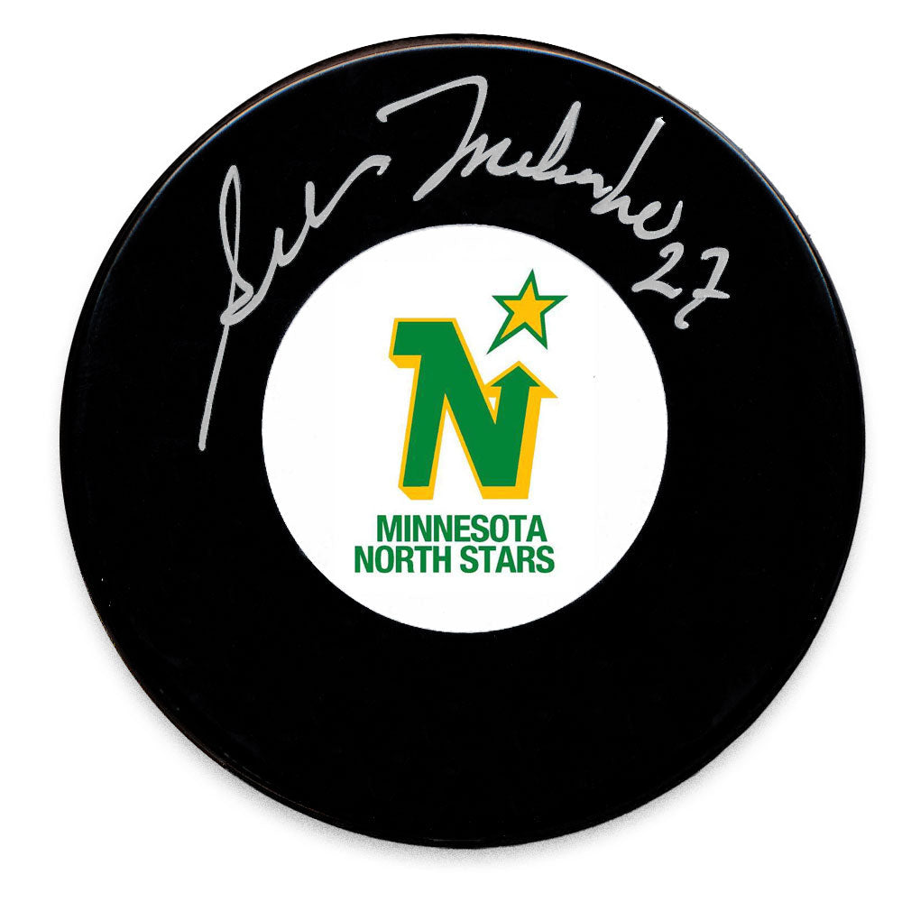 Gilles Meloche Minnesota North Stars Autographed Puck