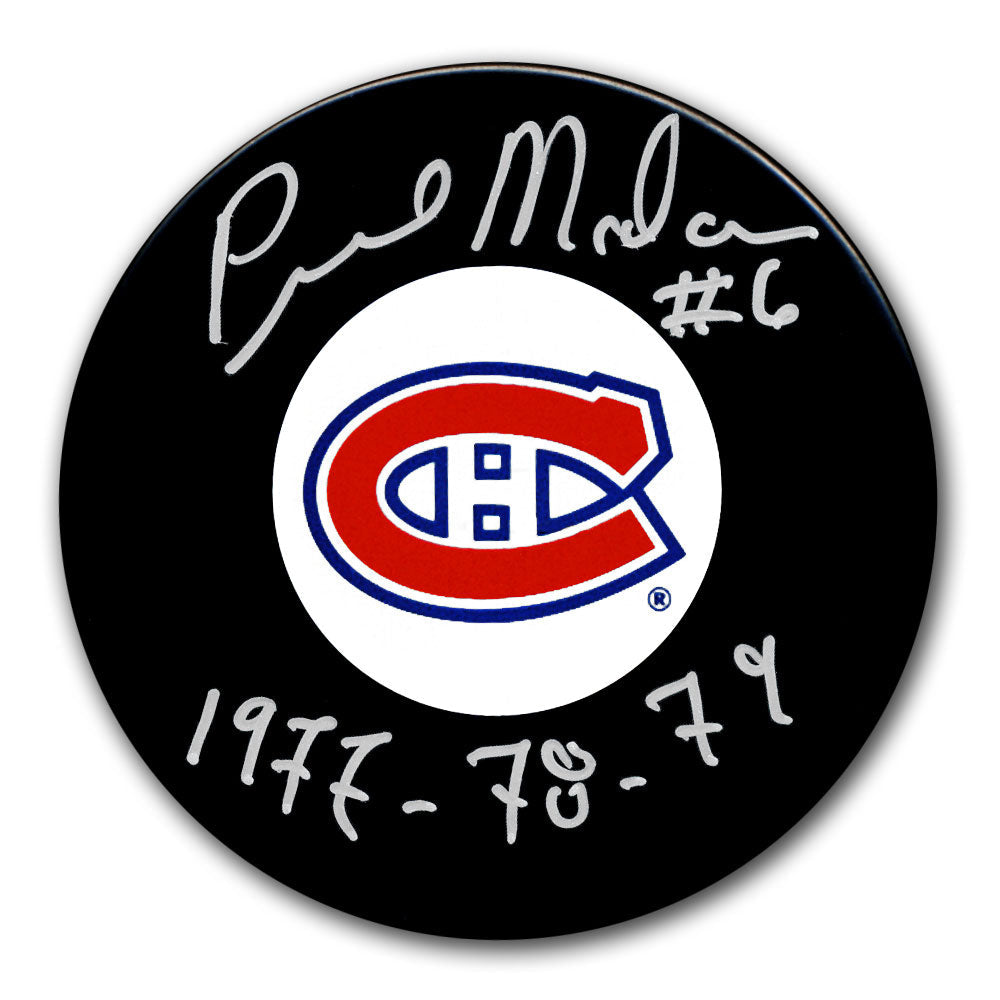 Pierre Mondou Canadiens de Montréal SC Années Rondelle autographiée