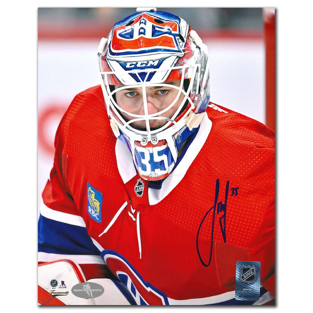 Authentic Sam Montembeault Montreal Canadiens CLOSE UP Autographed 8x10 - SportAuthentix