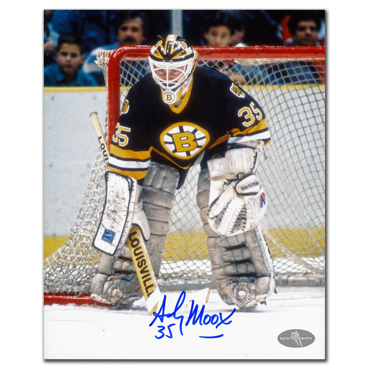 Andy Moog Boston Bruins Focused Autographed 8x10 - Sport Authentix Inc