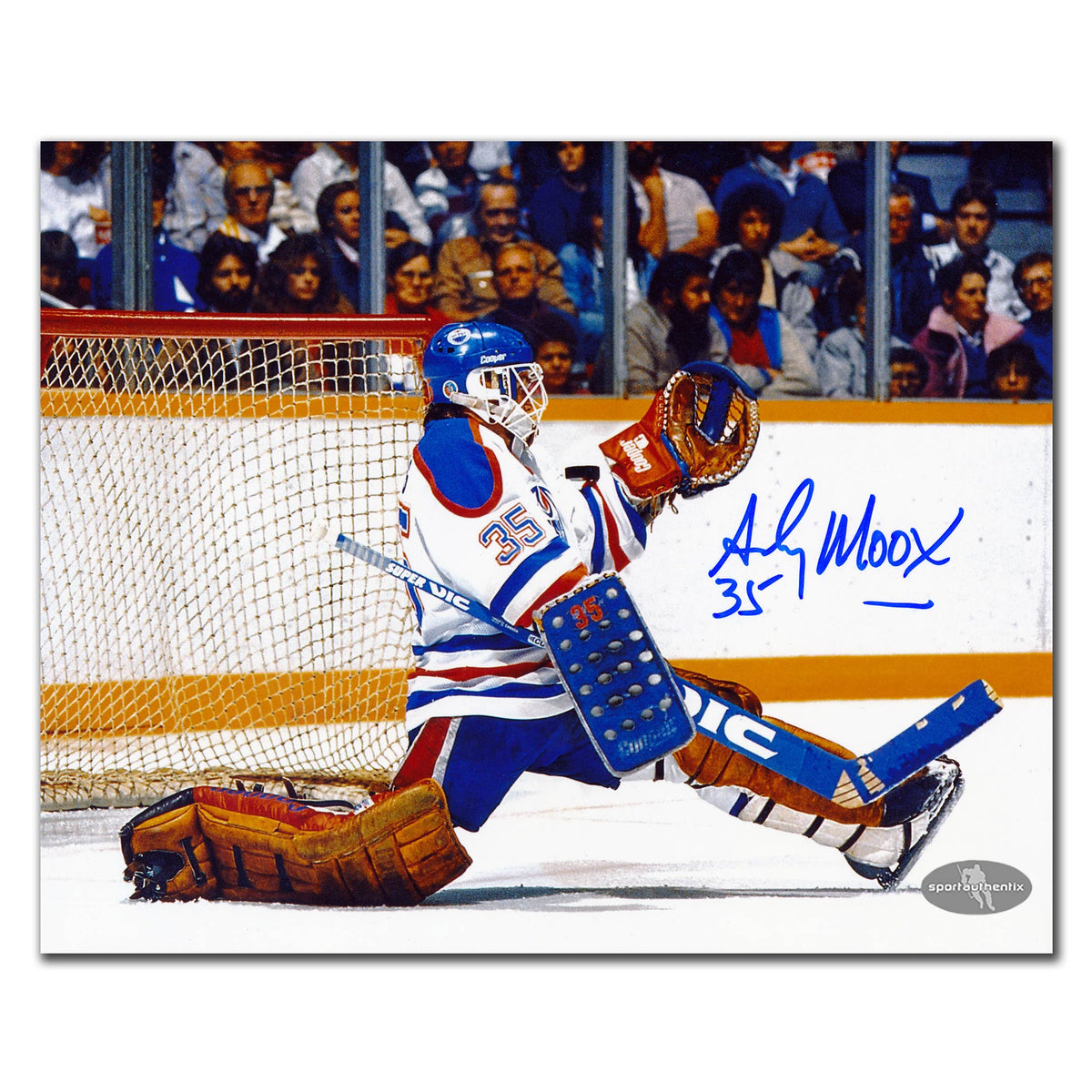 Andy Moog Edmonton Oilers Big Save Autographed 8x10 - Sport Authentix Inc