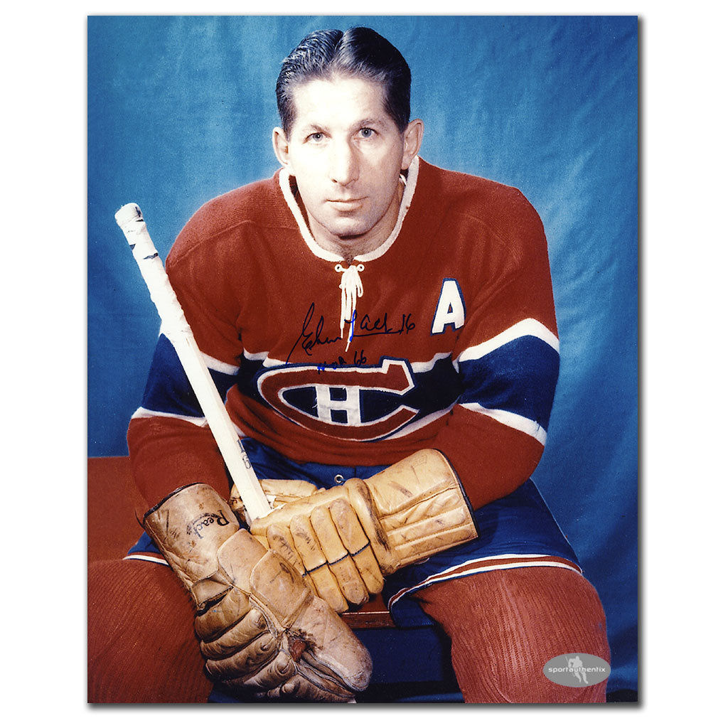 Elmer Lach Montreal Canadiens Autographed 8x10 Photo