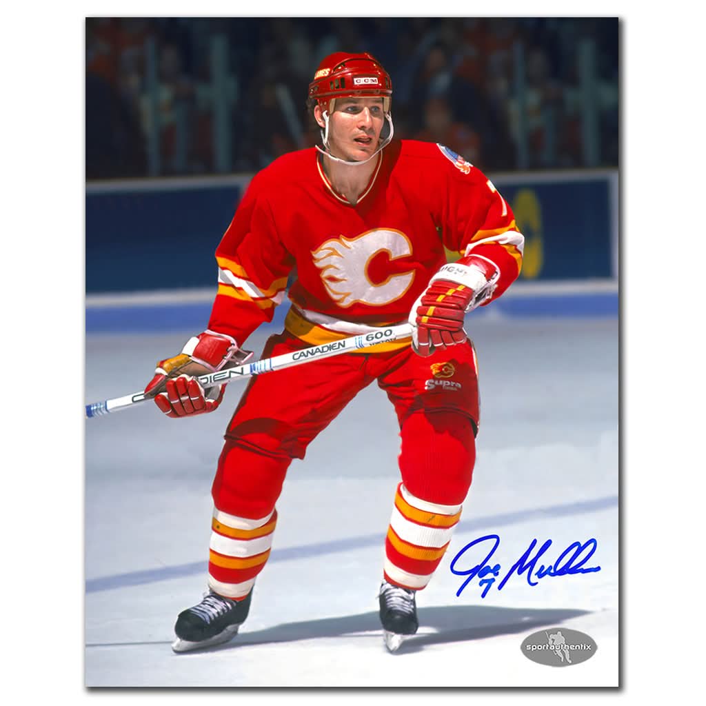 Joe Mullen Calgary Flames ACTION Autographed 8x10 - Sport Authentix Inc